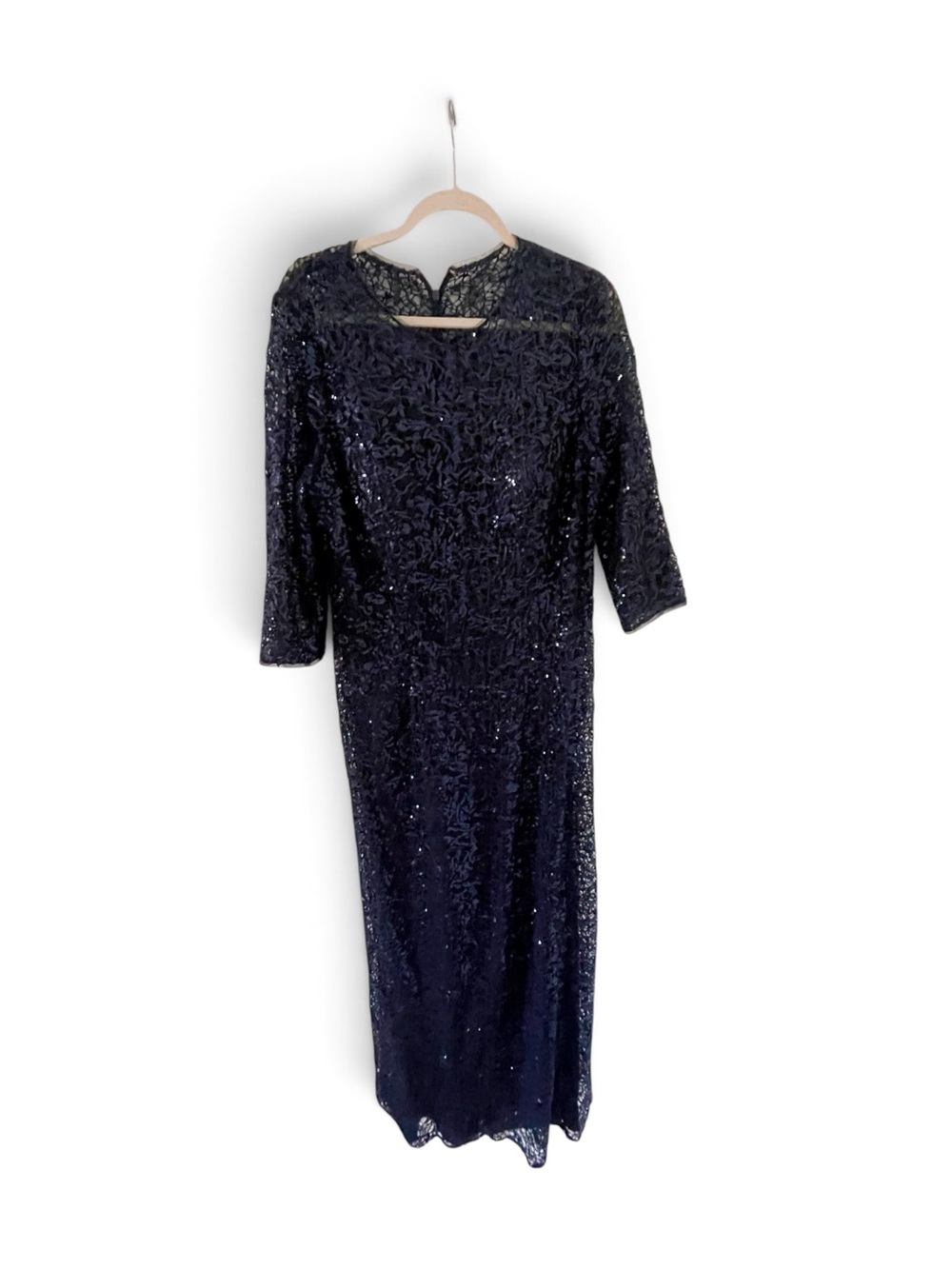 Jade Couture Elegant Navy Sequin Dress